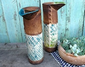 Watering can,Ceramic handmade watering pitcher,Turquoise vase,Indoor plants,Gardening tools,Home green decor,