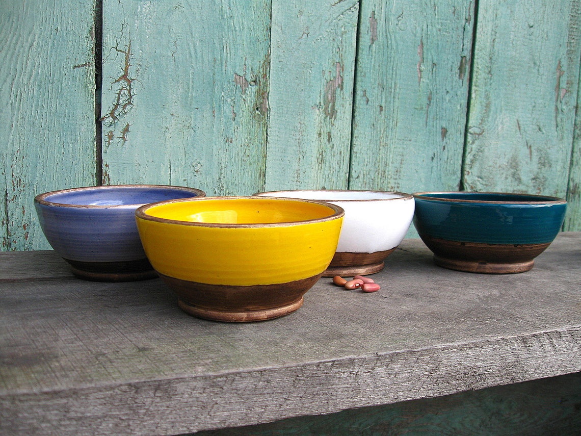 Deep stoneware dinner bowls Rustic salad bowl Handmade pottery Etsy
