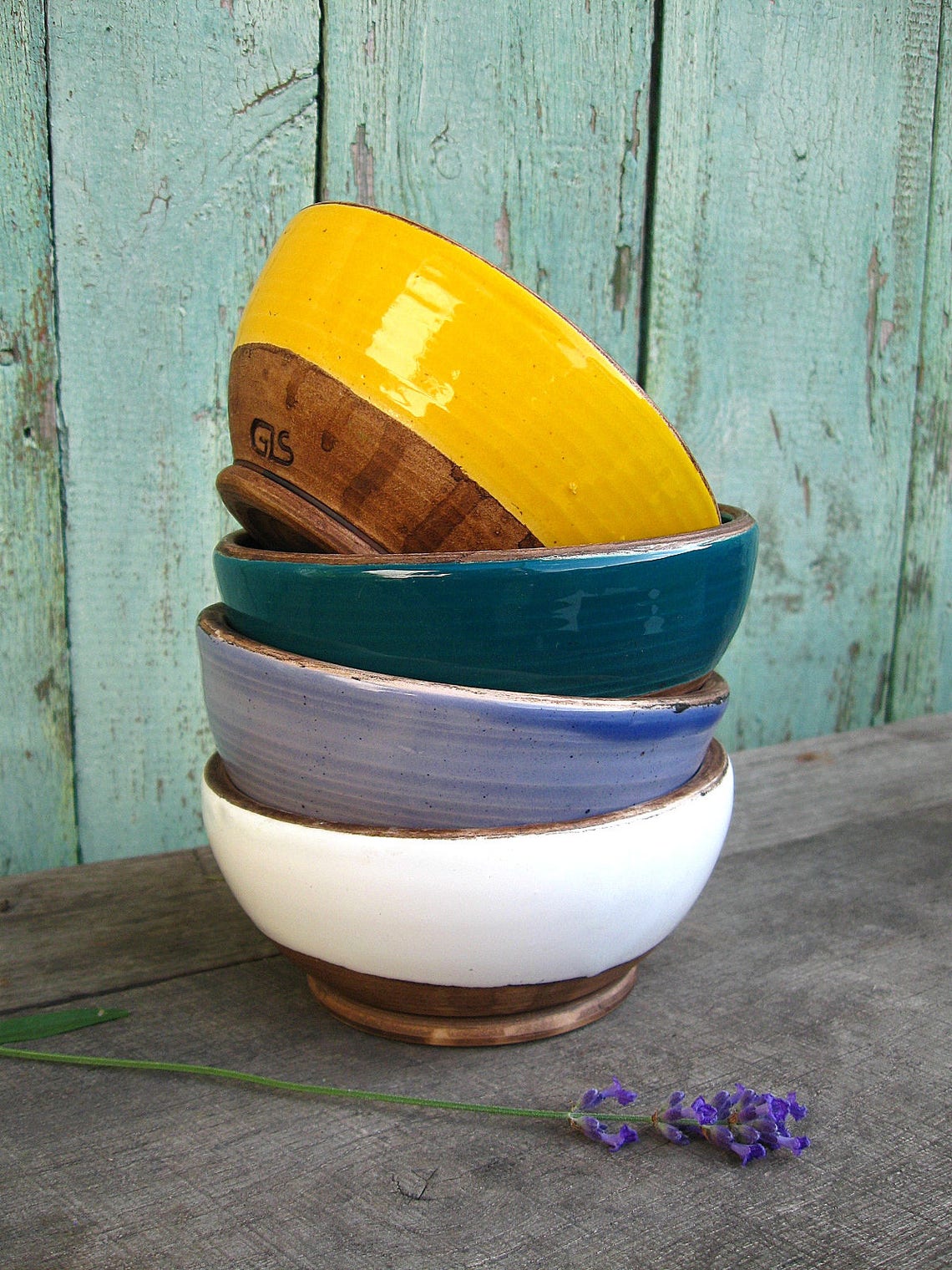 Deep stoneware dinner bowls Rustic salad bowl Handmade pottery Etsy