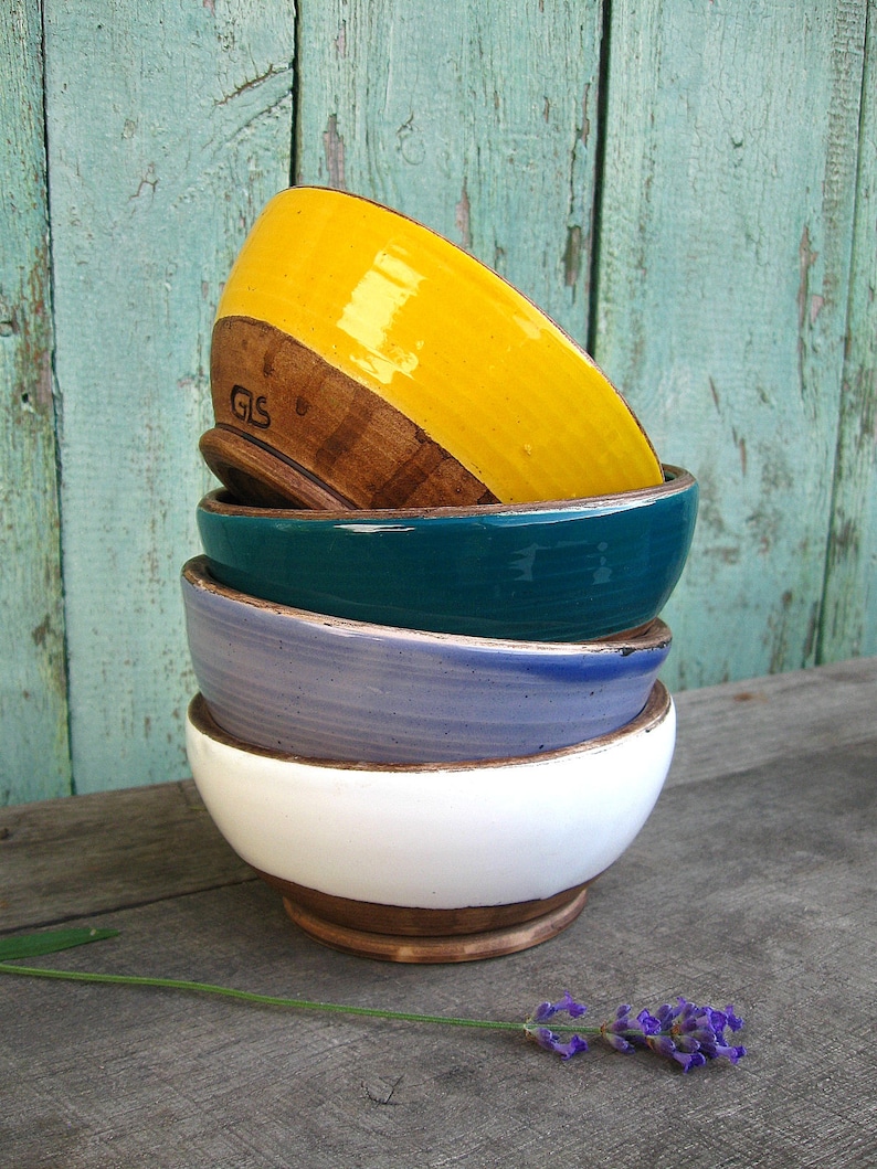 Deep stoneware dinner bowls Rustic salad bowl Handmade pottery Etsy