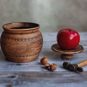 Clay pot with lid,Stoneware cookware,Ceramic pot for soup,Sugar bowl,Pottery bowl,Honey pot,Rustic baking dish,Small ceramic casserole image 7