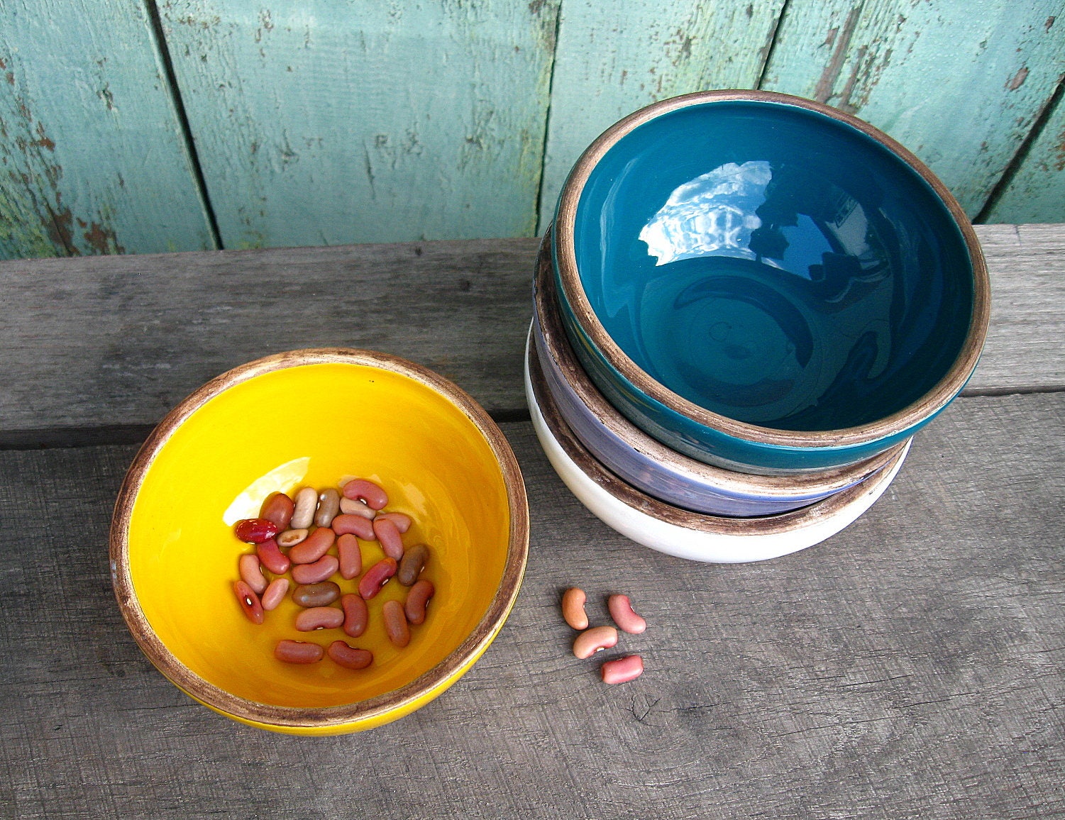 Deep stoneware dinner bowls Rustic salad bowl Handmade pottery Etsy