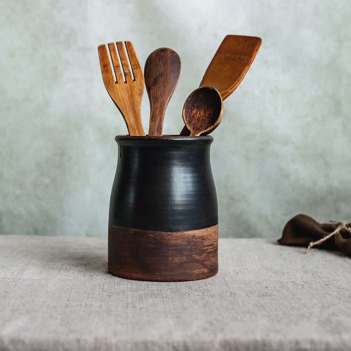 Ceramic Utensil Holder 6 1/2 inches