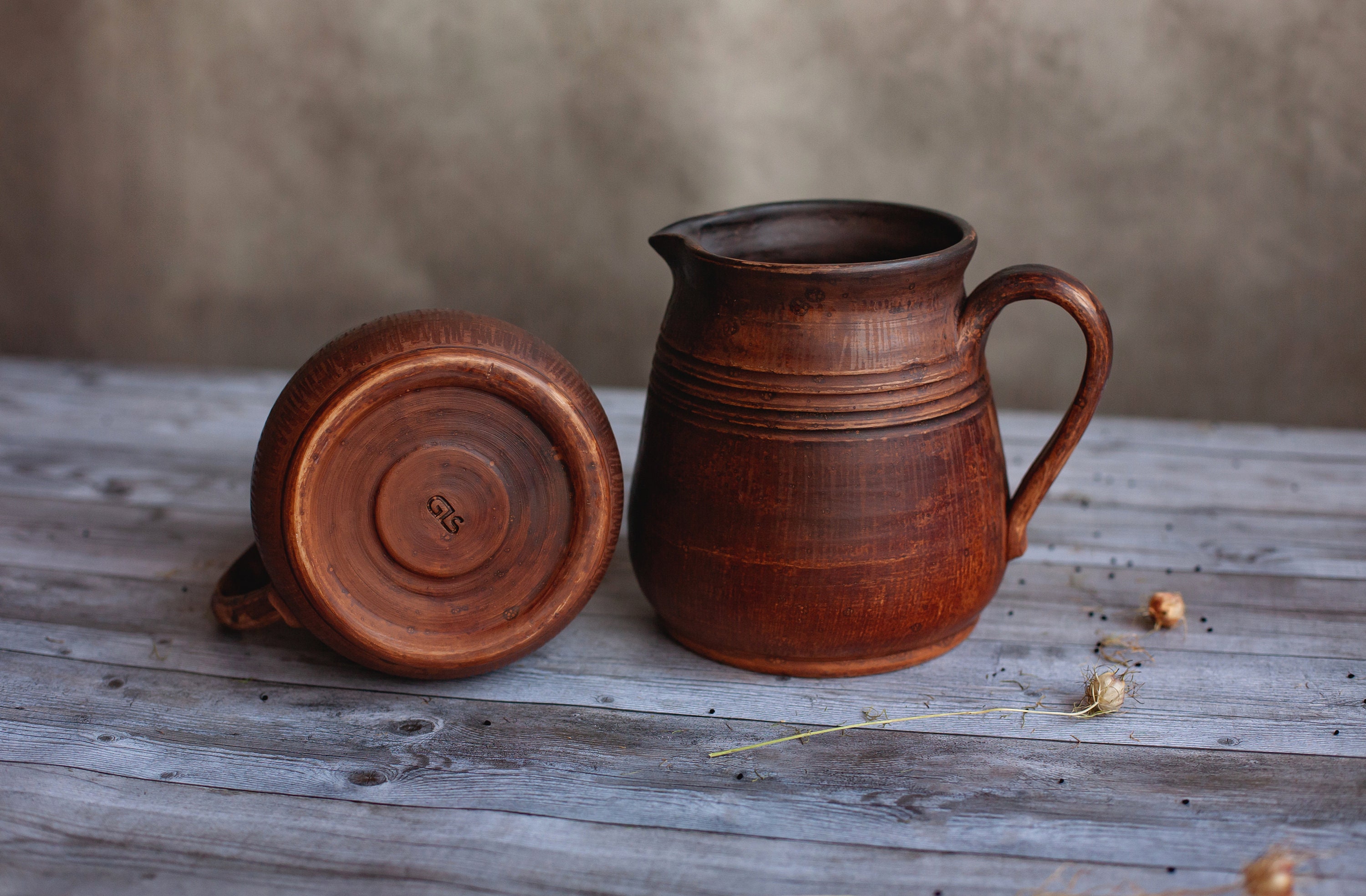 Water pitcher,Farmhouse decor,Handmade pottery,Ukrainian dinnerware