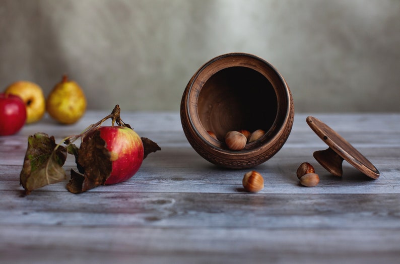 Clay pot with lid,Stoneware cookware,Ceramic pot for soup,Sugar bowl,Pottery bowl,Honey pot,Rustic baking dish,Small ceramic casserole image 5