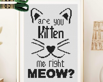 Bist du Miezi Miau? Kreuzstichmuster Katze Kreuzstichmuster PDF Sofortdownload