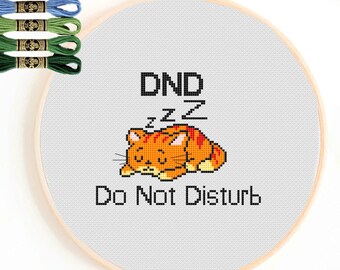 DND Bitte nicht stören Katze Kreuzstich Anleitung