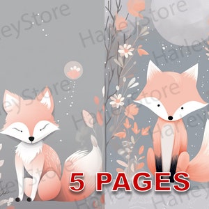 Mignon renard imprimable éphémères aquarelle Clipart JPG éléments licence commerciale indésirable Journal téléchargement numérique hiver Scrapbook carte postale A199