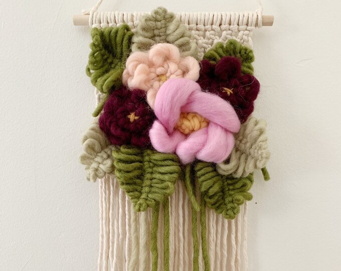 Floral Bouquet Wall Hanging Statement Piece Girl Nursery Etsy
