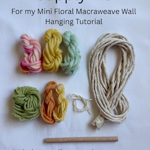 Pink, Mint, Yellow, & Green Yarn Supply Kit - made for my “Mini Floral Macraweave Wall Hanging Tutorial” (TUTORIAL SOLD SEPARATELY)