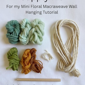 Mint & Seafoam Green Yarn Supply Kit - made for my “Mini Floral Macraweave Wall Hanging Tutorial” (TUTORIAL SOLD SEPARATELY)