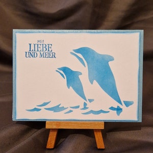 Mit Liebe und Meer - Geburtstagskarte - Delphine