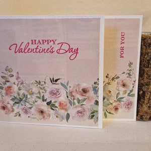 Valentinskarte / Romantische Grußkarten / Valentinstag Blumenkarte / Liebesgrüße mit floraler Note / Blumenstrauß / Liebe