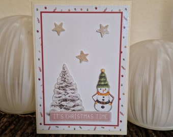 Snowman Christmas Greetings / Festive Stars Greeting Cards / Christmas Time Cards / Christmas Cards / Christmas / Christmas Post