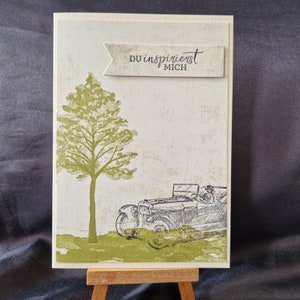 Geburtstagskarte - Geschenk zum Geburtstag - Geburtstagskarte mit Auto - Karte mit Bäume - Geschenk - Schwarz Grün Beige - Inspiration