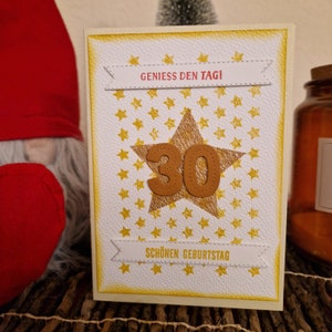 Geburtstagkarte / 30ter Geburtstag / Geburtstagsgeschenk / Geburtstagskarte mit Sternen / Geburtstagskarte mit Sterne Motiv / Sterne
