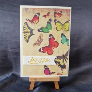 Schmetterlingsdesign / Geburtstagskarte / mit Liebe gemacht / kreative Geburtstagsgeschenke