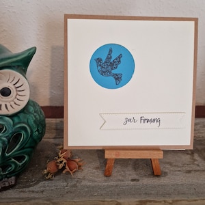 Gratulationskarte Firmung / Firmungsgeschenk / Taubenkarte / Religiöse Feier Karten