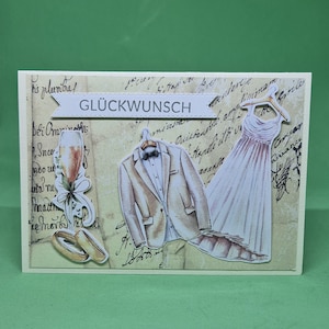 Hochzeitskarte / Glückwunschkarte Hochzeit / Karte zur Trauung / Hochzeitsmotive Karte / Brautpaar / Hochzeitsgeschenk