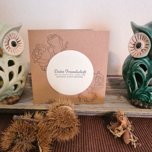 Geburtstagskarte - Freundschaft - Kraftpapier - Rosen