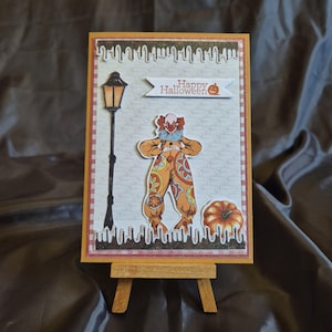 Kürbis Halloween Karte / Happy Halloween Grußkarte / Handgemachte Halloweenkarte / Halloweenkarte Clownmotiv