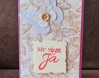 Wedding Card " We say yes " Butterfly