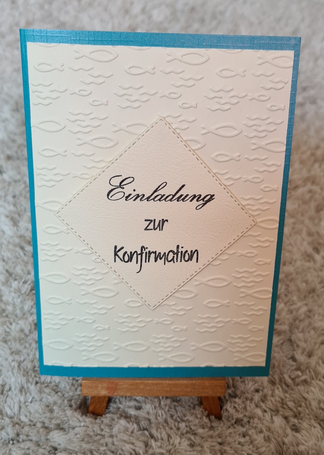 Motif Confirmation Confirmation Card / Confirmation Invitation / Fish Motif / Christian ...