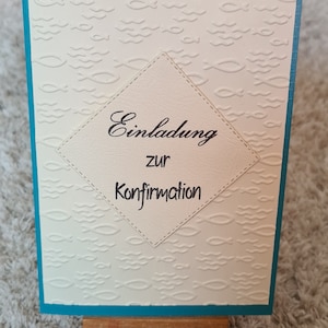 Konfirmationskarte / Einladung zur Konfirmation / Fischmotiv / christliche Einladung