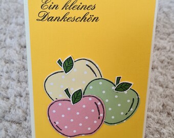 Danksagungskarte " Ein kleines Dankeschön " süße Äpfel