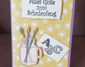 Happy Back to School - Congratulations Card, ABC, Brush & Glass