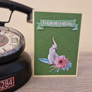 Birthday card / parrot / forest / parrot birthday motif / birthday card with parrot / parrot birthday card