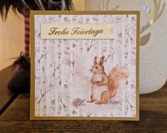 süßes Eichhörnchen - Frohe Feiertage - Weihnachtskarte