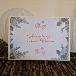 Festliche Winterkarten / Eisflocken Grußkarten / Weihnachtswünsche Karten / Besinnliche Weihnachtswünsche / Weihnachtsbaum Zweige Karten