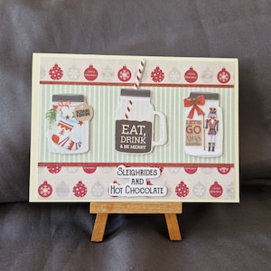 Weihnachtskarte Hot Chocolate / Wintergrüße Karte / Festliche Kartenmotive / Handgemachte Weihnachtskarten