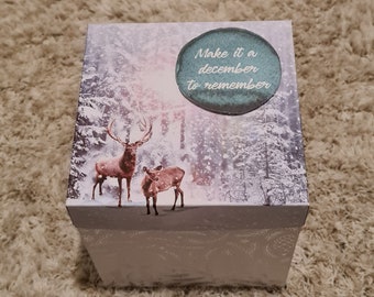 Explosion Box Christmas " Make it a december to remember " Deer , Snow , Forest