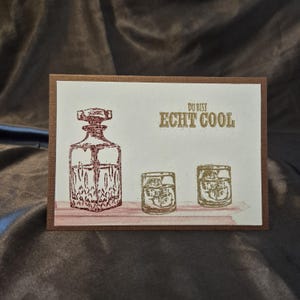 Geburtstagskarte Whiskeyflaschemotiv / Coole Geburtstagskarten / Geburtstagskarte für Männer / Du bist echt Cool