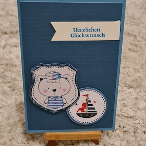 Geburtstagskarte Matrose / Bootsmotiv Karte / Maritime Geburtstagskarte / Kleine Seefahrer Karte