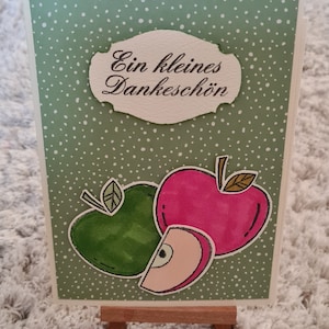 Thank you card &quot; A little thank you &quot; colorful apples