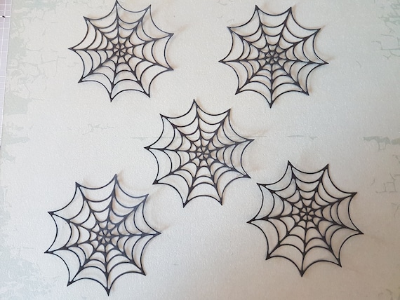 Spinnennetz basteln / Spinnennetz Dekoration / Tonpapier Spinnennetz / Spinnennetz für Karten / Schwarzes Spinnennetz