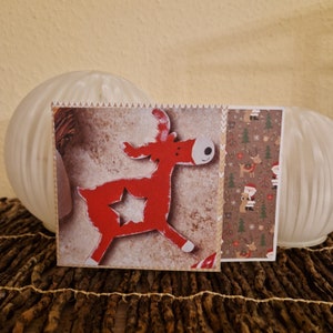 Renntier Weihnachtsgruß / Festliche Sterne Karten / Weihnachtskarte mit Rentiermotiv / Rentier Weihnachtsgrußkarte / Weihnachten