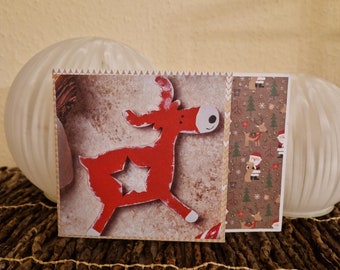 Reindeer Christmas greeting / Festive star cards / Christmas card with reindeer motif / Reindeer Christmas greeting card / Christmas