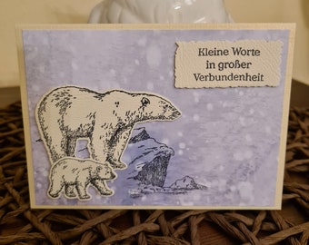 Geburtstagskarte - Eisbär - Kleine Worte in großer Verbundenheit