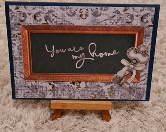 Congratulations card - You are my home - key - vintage look