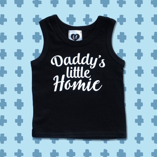 Daddy's Little Homie Tank Baby Shower Gift Bodysuit Baby Boy Clothes Baby Boy Shirt Baby Clothes Baby Gift Black and White