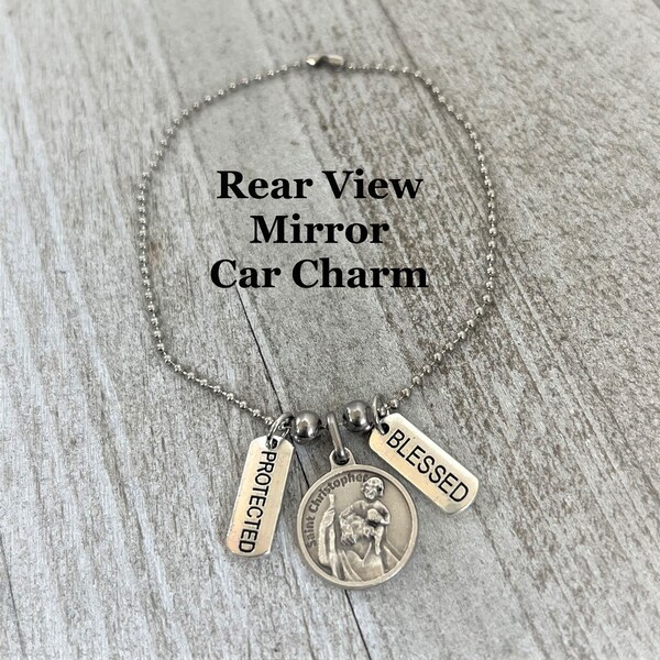 Saint CHRISTOPHER Car Charm / St Christopher Rearview Mirror Charm / Auto Travel Protection Saint Chris Rear view car mirror charm ITALY