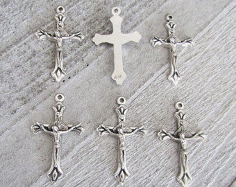 Edwin Center and 1 3/4 x 1 inch Crucifix St Gift Boxed Silver Finish St Edwin Rosary with 8mm Hematite Beads Edwin Center and 1 3/4 x 1 inch Crucifix St Gift Boxed Silver Finish St Edwin Rosary with 8mm Hematite Beads