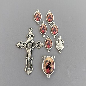 ITALY Mary UNDOER of Knots Rosary Centerpiece Rosary Crucifix ~ 8pc Rosary Set ~ Untier of Knots Center Rosaries Part Pater Our Father Beads 8pc Set - 6 paters