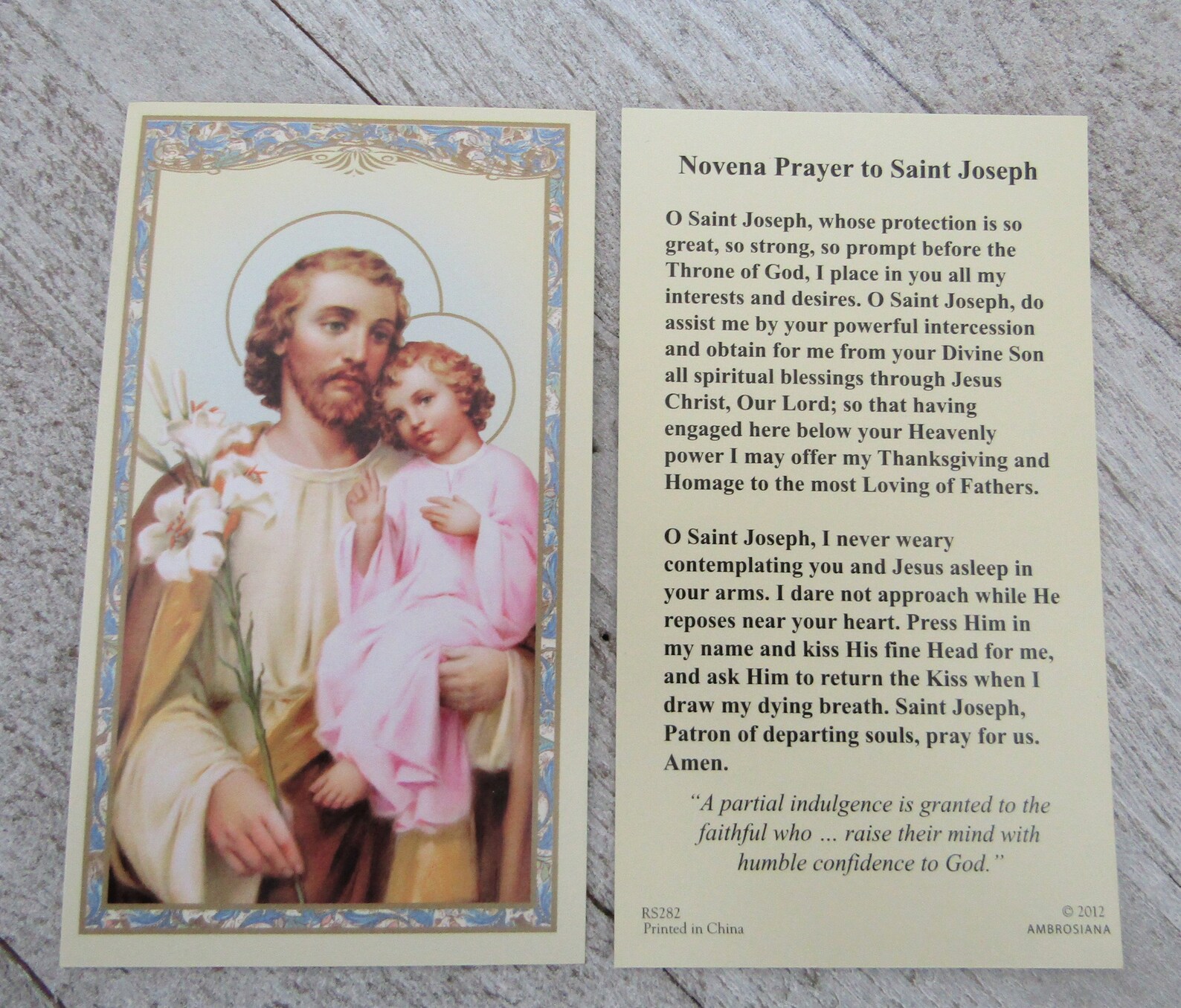 Set 10 Saint Joseph Prayer Card / St. Joseph Holy Card / | Etsy