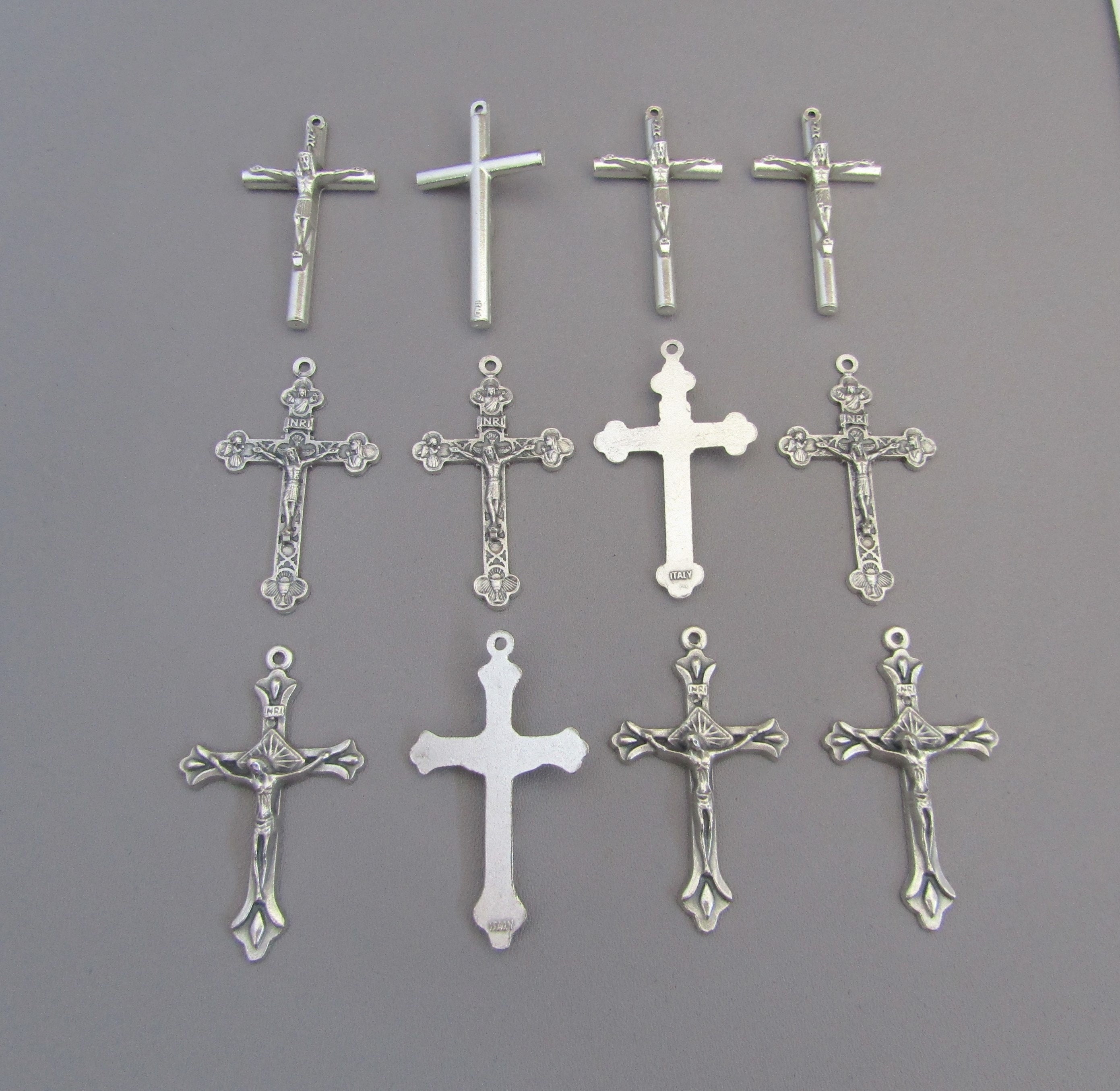 Sale Assortment Catholic Rosary Centerpiece and  Crucifix-crucifixes-religious Medal Connectors-silver Rosary Findings-diy Rosary  Making Kit 