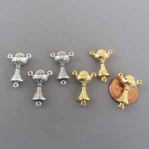 3/4" First Holy Communion CHALICE Rosary Centers / Gold 1st Communion IHS Centerpieces / Silver Centers Italian Rosary Parts ~  Lot 3 6  12